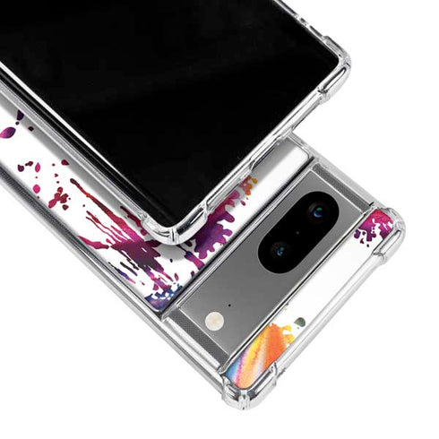 Chromatic Splatter White Google Pixel 7a Clear Case